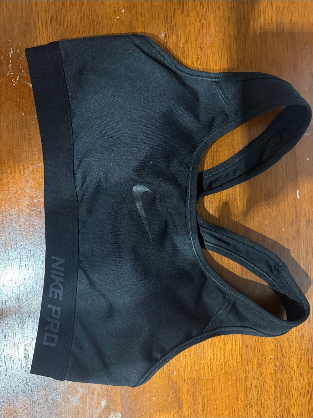 Nike Pro Black Women's Sports Bra - Logo Detail